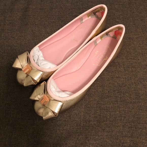 Ted Baker Rose Gold Immet 2 Ballet Flats 5 - Picture 5 of 7